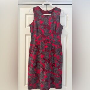 Lands End Sleeveless Ponte Sheath Paisley Dress